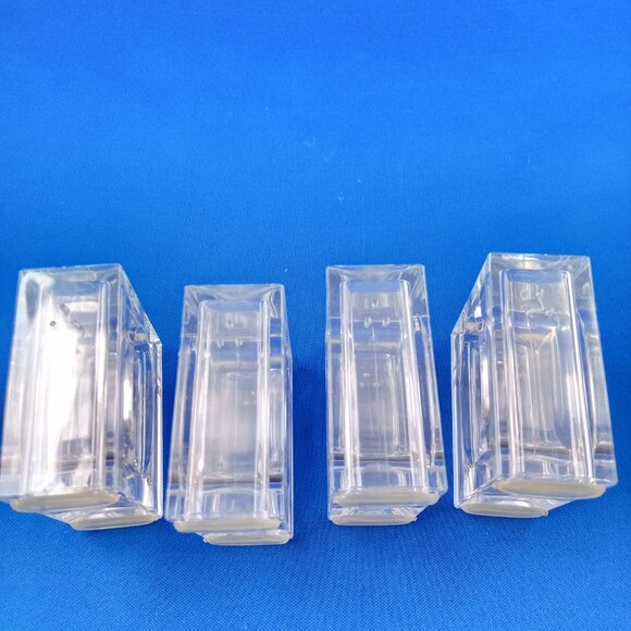 Set of 4 vintage clear plastic napkin holders salt & pepper combo in box unused - Picture 5 of 9